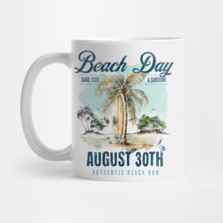 National Beach Day, vintage surfboard Mug